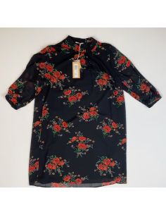 Zwarte bloemenjurk
