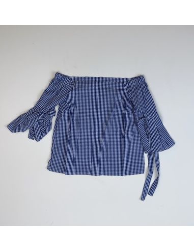 Blauwe geruite top