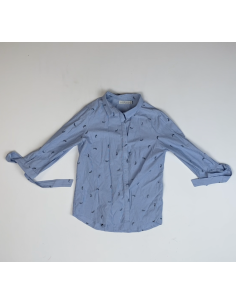 Blauw gebloemd overhemd
