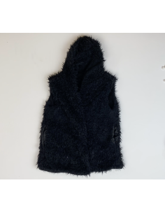 Zwart pluche vest