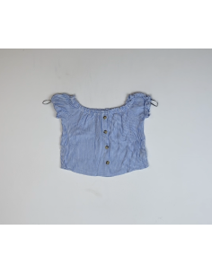 Blauwe gestreepte blouse