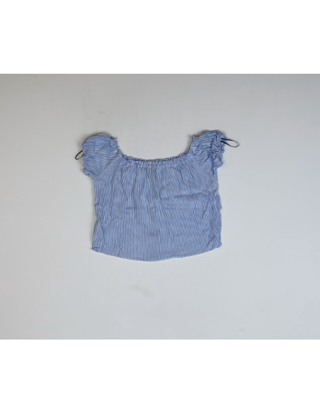 Blauwe gestreepte blouse