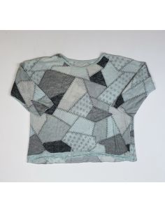 T-shirt met patchworkmotief