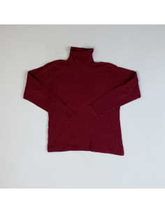 Pull col roulé bordeaux