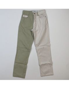 Tweekleurige stoffen broek