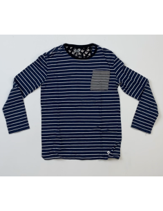 Blauw gestreept t-shirt