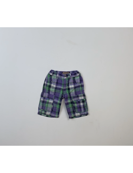 Groene en paarse geruite shorts