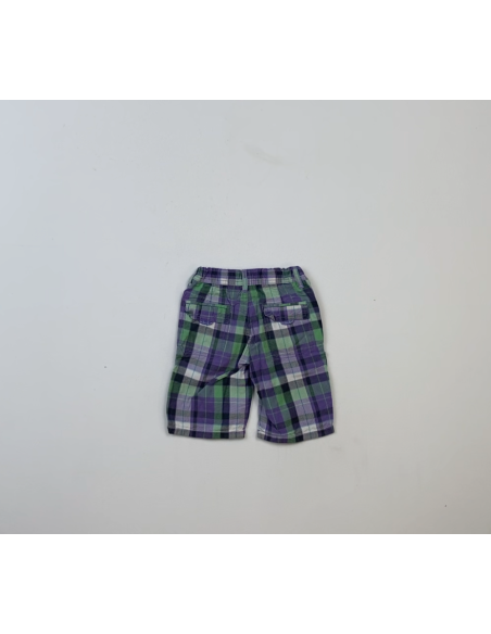 Groene en paarse geruite shorts