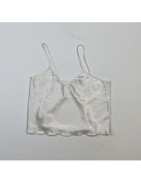 Wit satijnen tanktopje