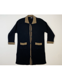 Zwarte en beige Wiemco jas