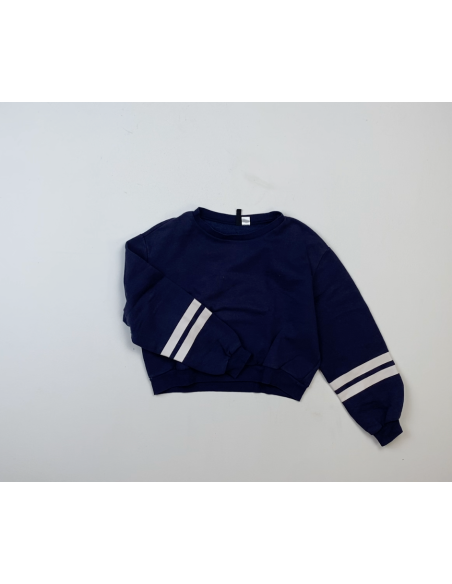 Marineblauwe cropped sweater
