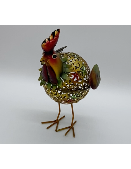 Décoration en métal en forme de poule
