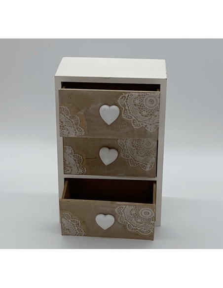 Petite commode décorative avec cœurs