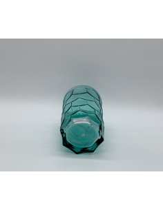 geslepen turquoise glazen vaas 2