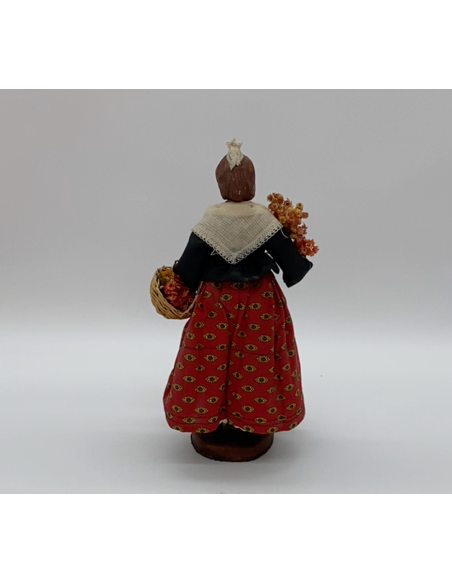 santon Figurine traditionnelle avec fleurs