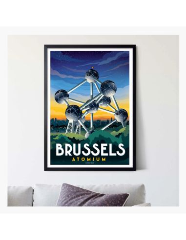 Affiche de l'Atomium à Bruxelles -...