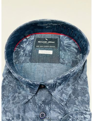 DANIEL HECHTER blauw overhemd met...