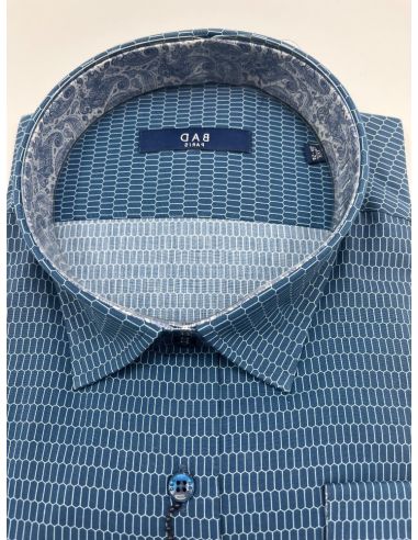 BAD shirt met blauwe patronen....