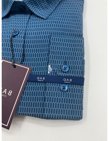 BAD shirt met blauwe patronen....