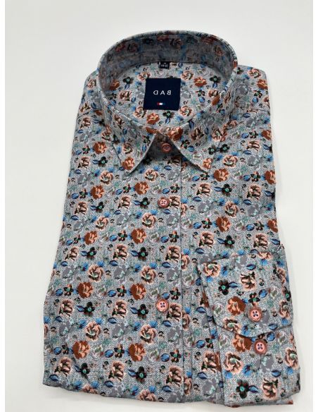 Chemise BAD à motif floral. Disponible en plusieurs tailles. Neuf