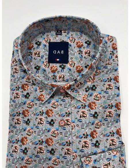 Chemise BAD à motif floral. Disponible en plusieurs tailles. Neuf