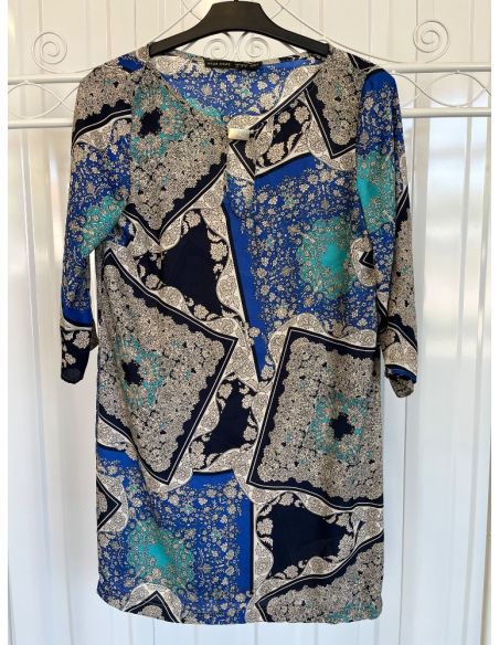 Tunique ZARA BASIC bleue à motifs
