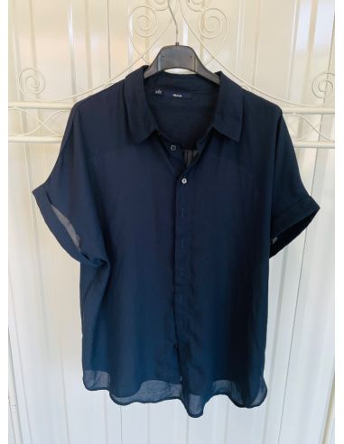 Chemise Mango bleu marine
