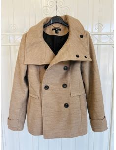 Beige wollen jas