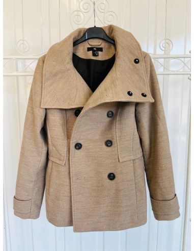 Beige wollen jas