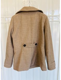 Beige wollen jas 2