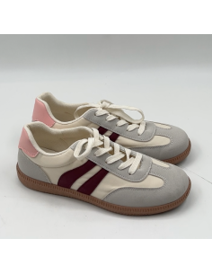 Beige en roze leren...