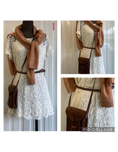 Witte kanten jurk + riem