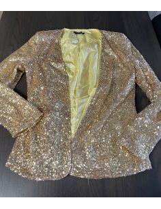 Veste à paillettes dorées