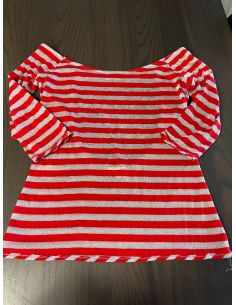 T-shirt rayé rouge et...