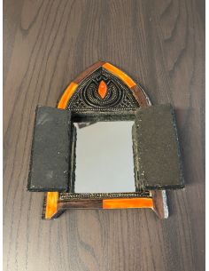 Mini miroir décoratif en bois 2