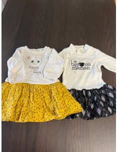 Lot de 2 robes bébé. 6 mois.