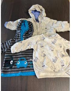 Lot e 2 pulls +veste bébé....