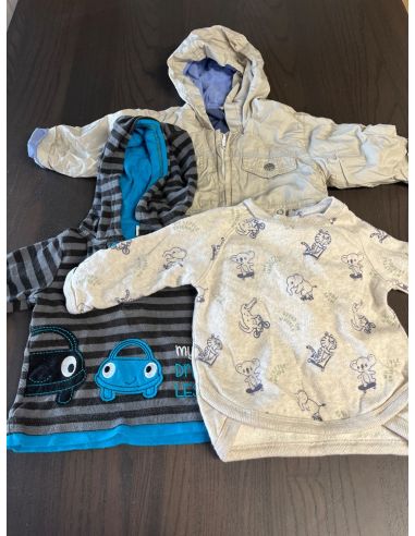 Lot e 2 pulls +veste bébé. 6 mois