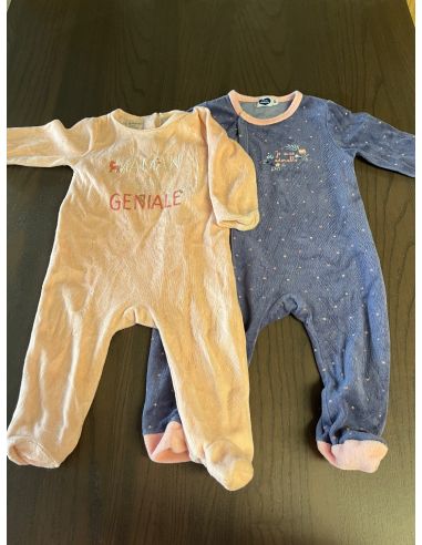 Lot de 2 pyjamas bébé. 6-9 mois