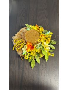 Décoration florale en jute