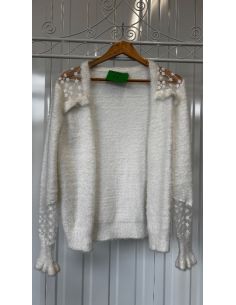 Cardigan doux blanc Taille S/M