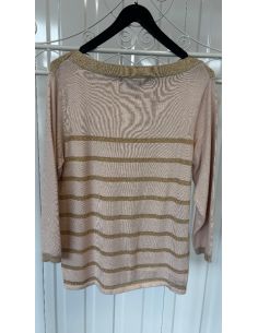 Pull à rayures beige et... 2