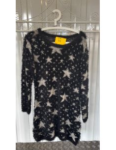 Pull noir et blanc étoilé TM