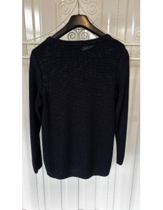 Pull noir avec motifs marins 2