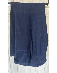 Pantalon bleu à carreaux...