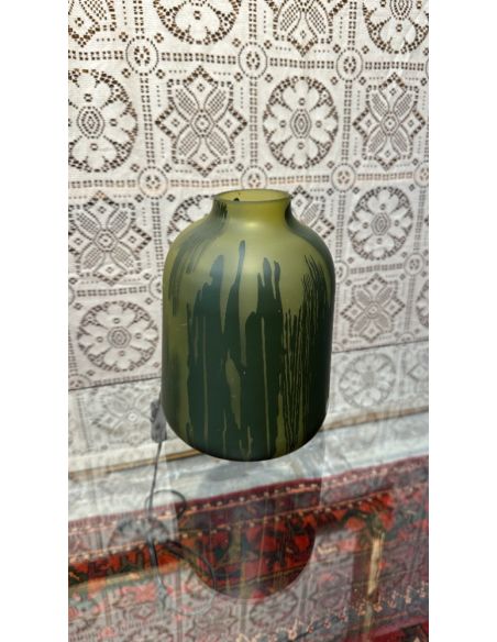 Lampe décorative en verre vert