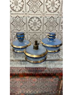 2 pots en verre bleu + 1...
