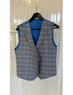 Gilet à carreaux gris
