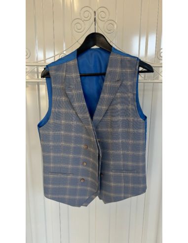 Gilet à carreaux gris