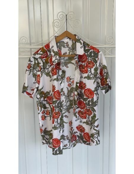 Chemise à fleurs colorées style estival